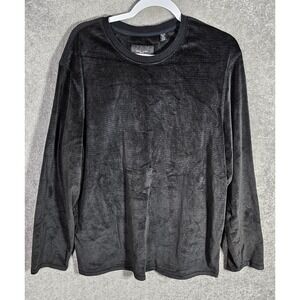 Daniel Buchler Velour Lounge Pajama Shirt Mens Size XL Black Soft Stretch Comfy